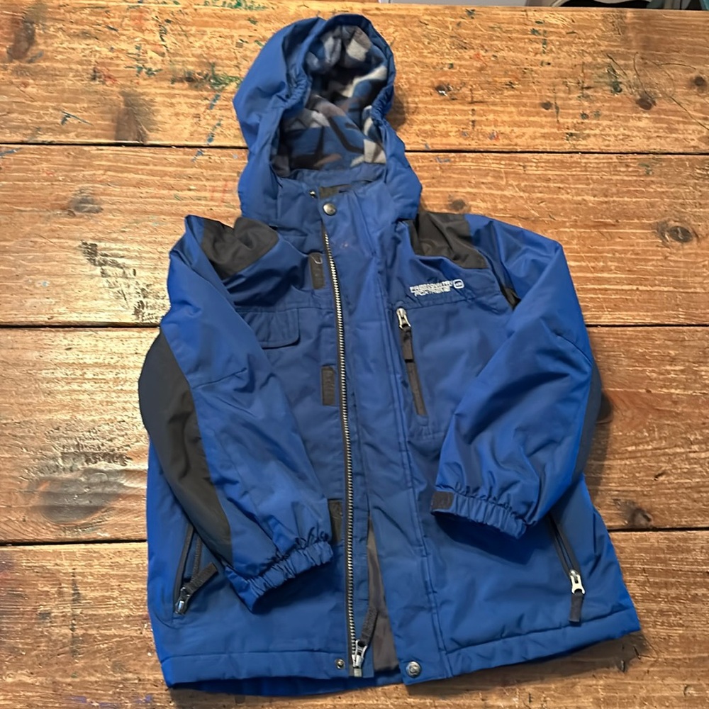 Free Country FCXTREME Boys Blue Camo Inside Jacket Coat Waterproof